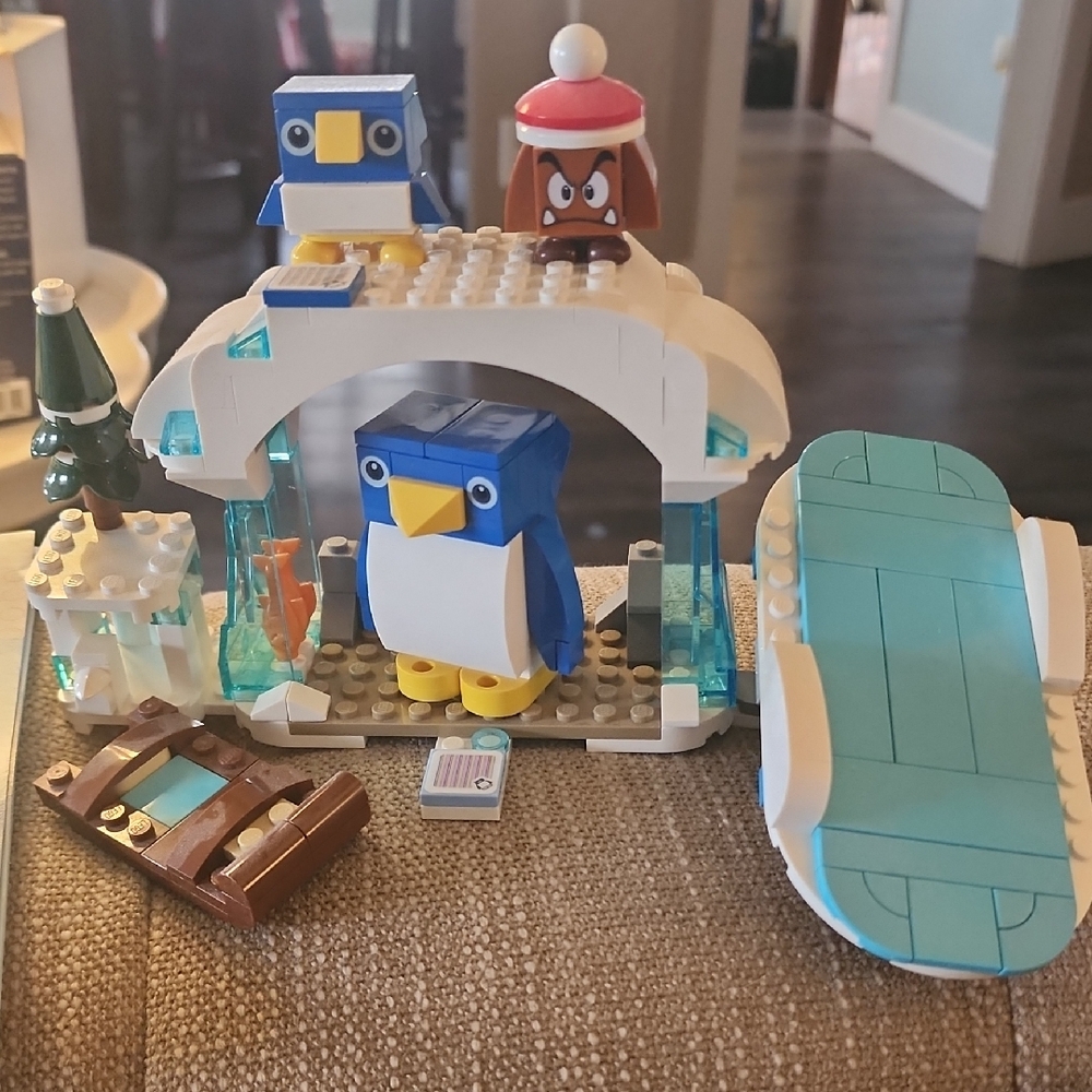 Super Mario Lego Penguin and Friends Building Set - Blue, White, Brown